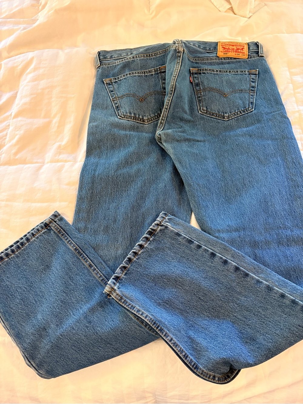 Levi's 505 Straight Leg Jeans Blue Waist 35 Length 34